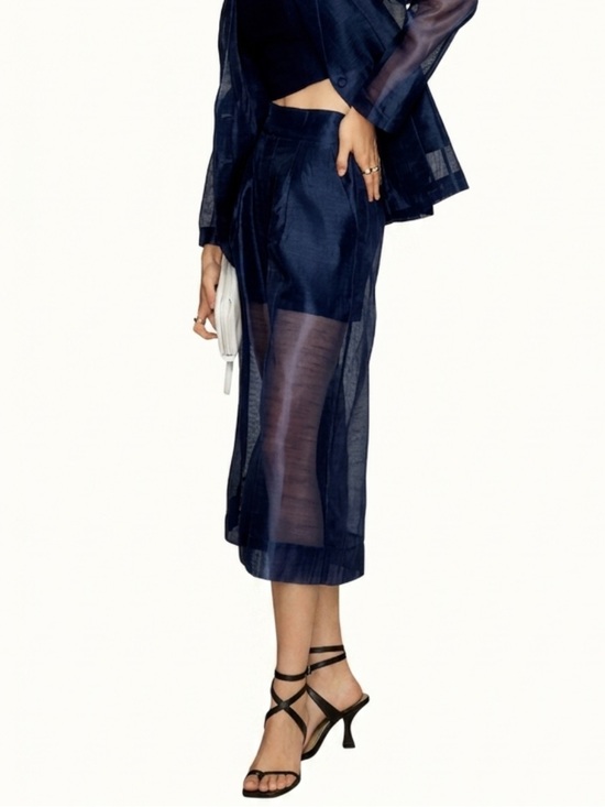 Dolan Dresses & Skirts - NWT Anthropologie Dolan Sheer Crop Culottes Wide Leg Organza Trousers Pants Navy